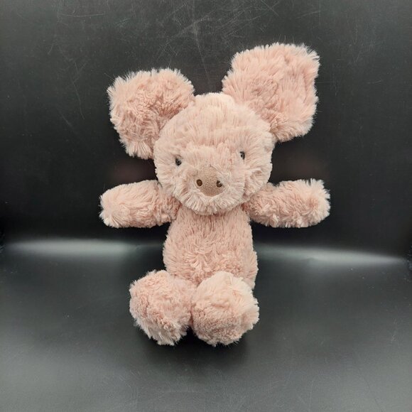 Jellycat London Squiggle Piglet Pink Pig Small 9" Plush Toy Big Ears Retired HTF - Picture 1 of 5